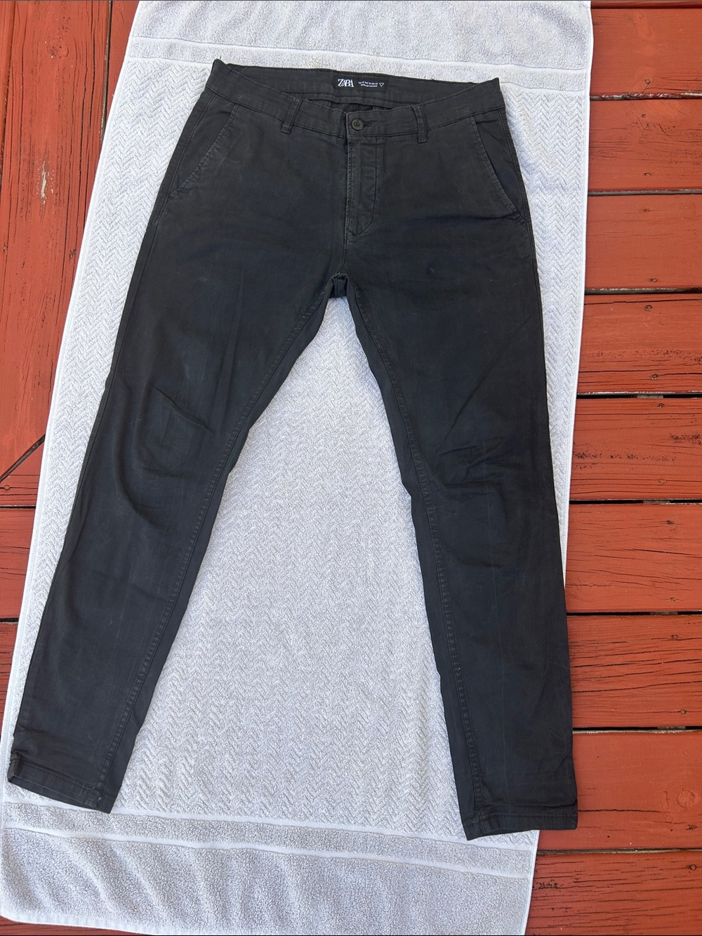 Zara Black Slim Stretch Chinos